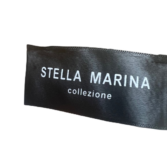 Stella Marina Woman's small geo print boho short sleeve belted midi button down - Picture 5 of 7